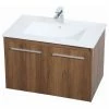 Brand new 😍 Elegant Furniture & Lighting Elegant Decor Rasina 30" Single Porcelain Top Floating Bathroom Vanity In Walnut 🥰