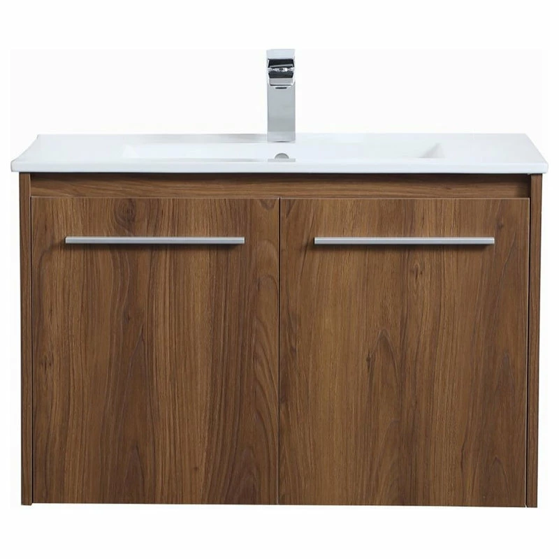 Brand new 😍 Elegant Furniture & Lighting Elegant Decor Rasina 30" Single Porcelain Top Floating Bathroom Vanity In Walnut 🥰 - Image 5