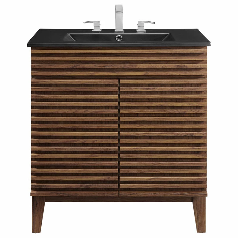 Top 10 ๐ First Of A Kind Render 30" Bathroom Vanity - Walnut Black โจ - Image 4