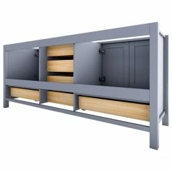 Best Pirce ✨ Castello USA Yamyam 59" Double Bathroom Vanity, Base Only, Gray, Chrome Hardware 😉