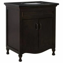 Brand new 🛒 Bellaterra Home Westfield Single-Sink Vanity, Sable Walnut, 30", Black Galaxy Top 💯