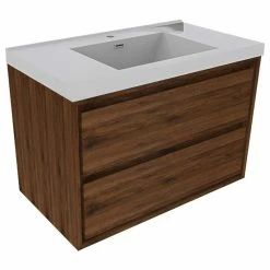 Deals 🔔 MEBO BUILDING MATERIALS, LLC MOM 42" Wall Mounted Vanity With 2 Drawers And Acrylic Sink, Rose Wood 🎁