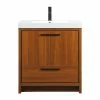 Promo 🔥 Elegant Furniture & Lighting Walker 30" Single Bathroom Vanity, Teak 🥰