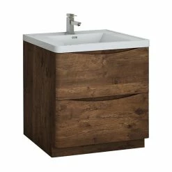 Outlet ⭐ Fresca Tuscany 32" Rosewood Cabinet With Integrated Sink ⌛