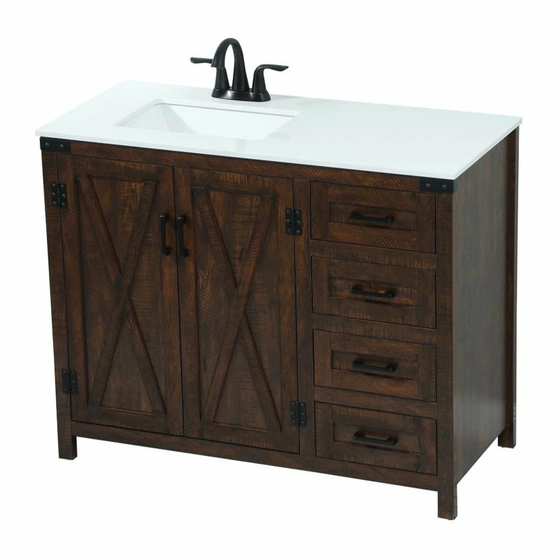 Cheapest ๐ Elegant Furniture & Lighting 19" Farmhouse Expresso-Light Bathroom Vanity ๐ฅ - Image 9
