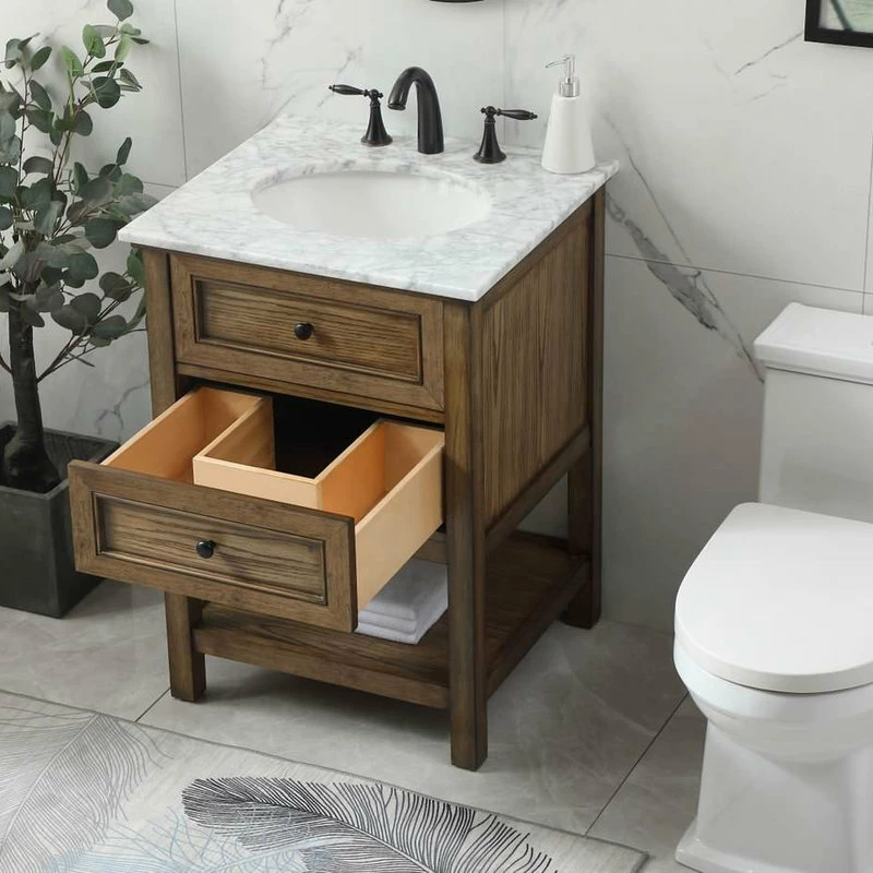 Cheapest ๐ Elegant Furniture & Lighting 22" Transitional Driftwood-Light Bathroom Vanity ๐ฏ - Image 4