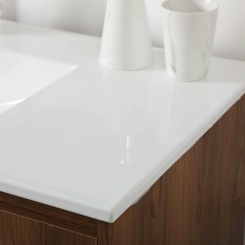 Outlet 😉 Elegant Furniture & Lighting Roman Single Bathroom Floating Vanity, Walnut Brown, 40" 🔥 - Image 5