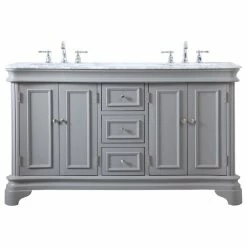 Discount ⌛ Elegant Furniture & Lighting Kaden 60" Double Bathroom Vanity Set, Gray 🧨