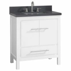 Best deal 🤩 Avanity Corporation Azzuri Riley 31" Vanity, White With Gray Quartz Top 👍