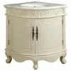 Promo ✔️ Chans Furniture 24" Antique-Style White Corner Shape Bayview Bathroom Sink Vanity 🔔
