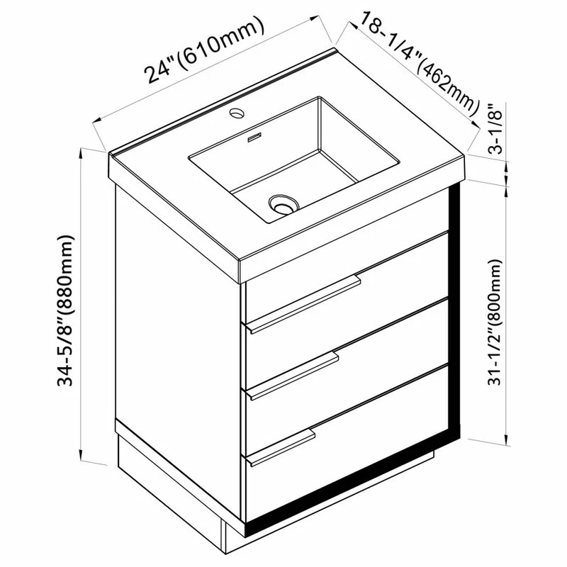 Best reviews of ๐ฅฐ Dowell K&B Supplies Wilson 24" Single Bathroom Vanity Set, Grey With Black Sink ๐ - Image 7