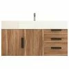 Flash Sale 🤩 Jade Bath Jessica 42" Right Side Drawers Wall Mounted Vanity, White Oak 🧨