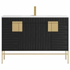 Best reviews of 🎁 Tennant Brand 47" Kuro Minimalistic Single Sink Vanity, Dawn Gray, No Medicine Cabinet ⌛