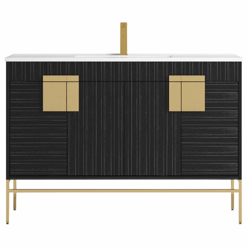 Best reviews of ๐ Tennant Brand 47" Kuro Minimalistic Single Sink Vanity, Dawn Gray, No Medicine Cabinet โ