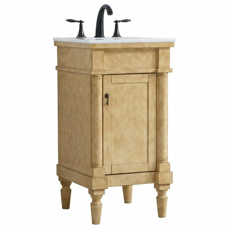 Brand new ❤️ Elegant Furniture & Lighting Elegant Decor Lexington 18" Single Marble Top Bathroom Vanity In Antique Beige ⭐ - Image 3