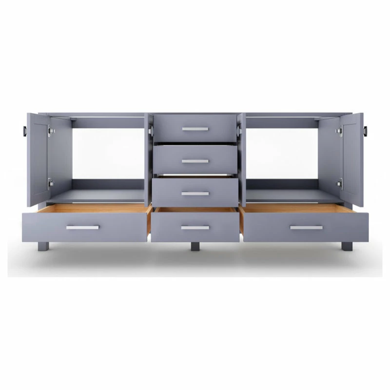 Best Pirce โจ Castello USA Yamyam 59" Double Bathroom Vanity, Base Only, Gray, Chrome Hardware ๐ - Image 3