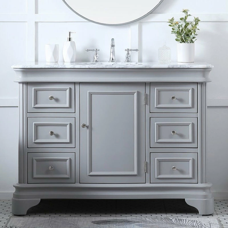 Budget 🧨 Elegant Furniture & Lighting Kaden 48" Single Bathroom Vanity Set, Gray ❤️ - Image 2