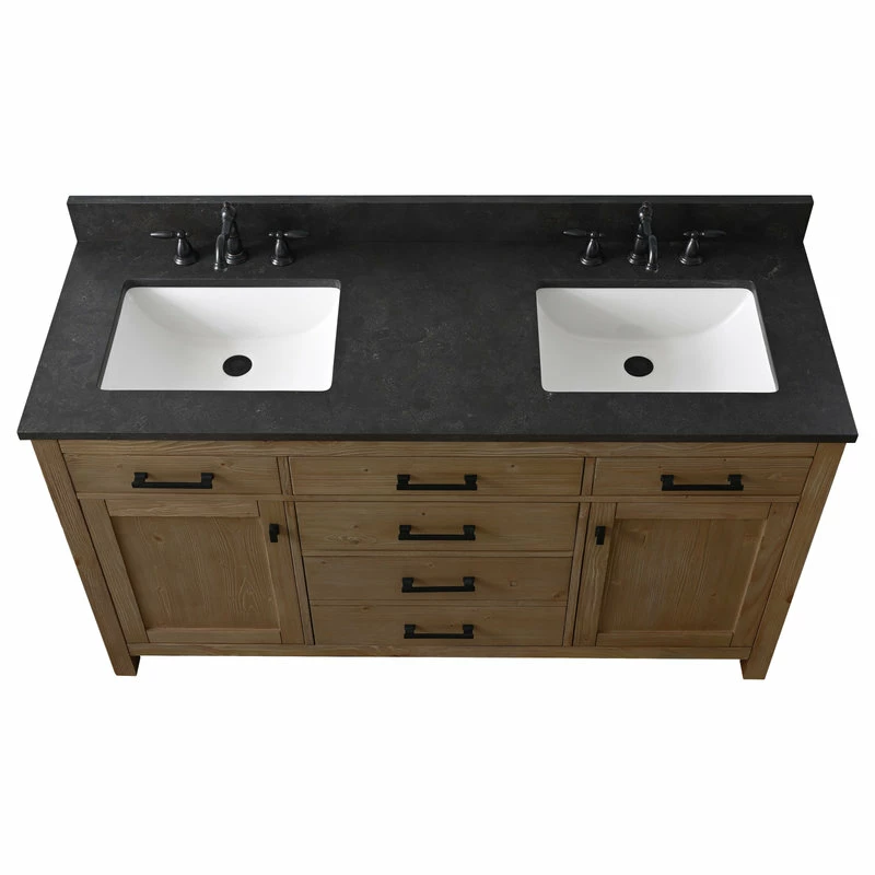 Best Pirce ๐คฉ Sudio Design Jasper 60" Double Bathroom Vanity, Textured Natural, Blue Limestone ๐ - Image 4