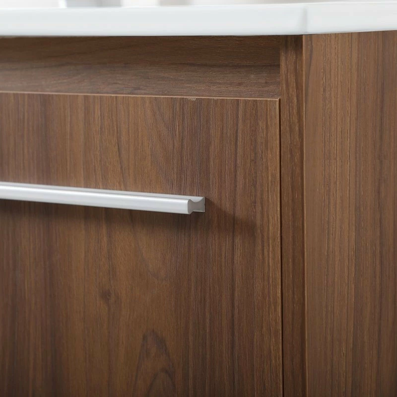 Outlet 😉 Elegant Furniture & Lighting Roman Single Bathroom Floating Vanity, Walnut Brown, 40" 🔥 - Image 6