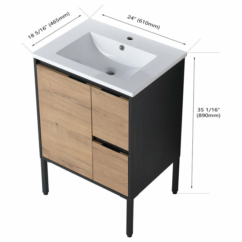 Best deal 🎉 BNK 24" Bathroom Vanity With Sink, Single Sink Modern Bathroom Vanity ✨ - Image 12