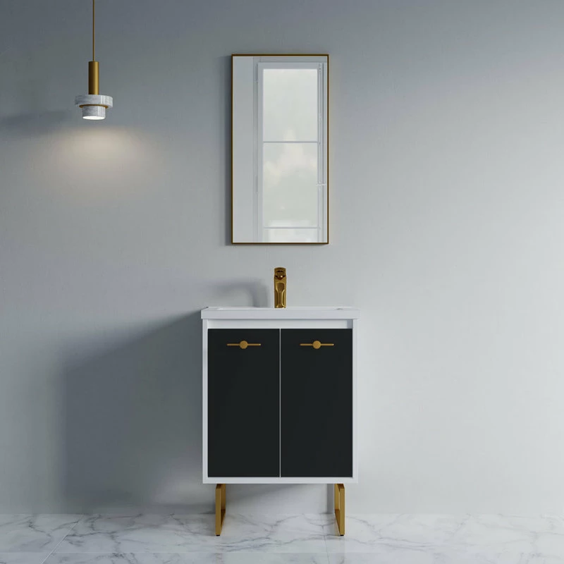 Buy 🥰 Dowell K&B Supplies Dello 24" Single Bathroom Vanity Set With Rectangle Legs, Black 🛒 - Image 6