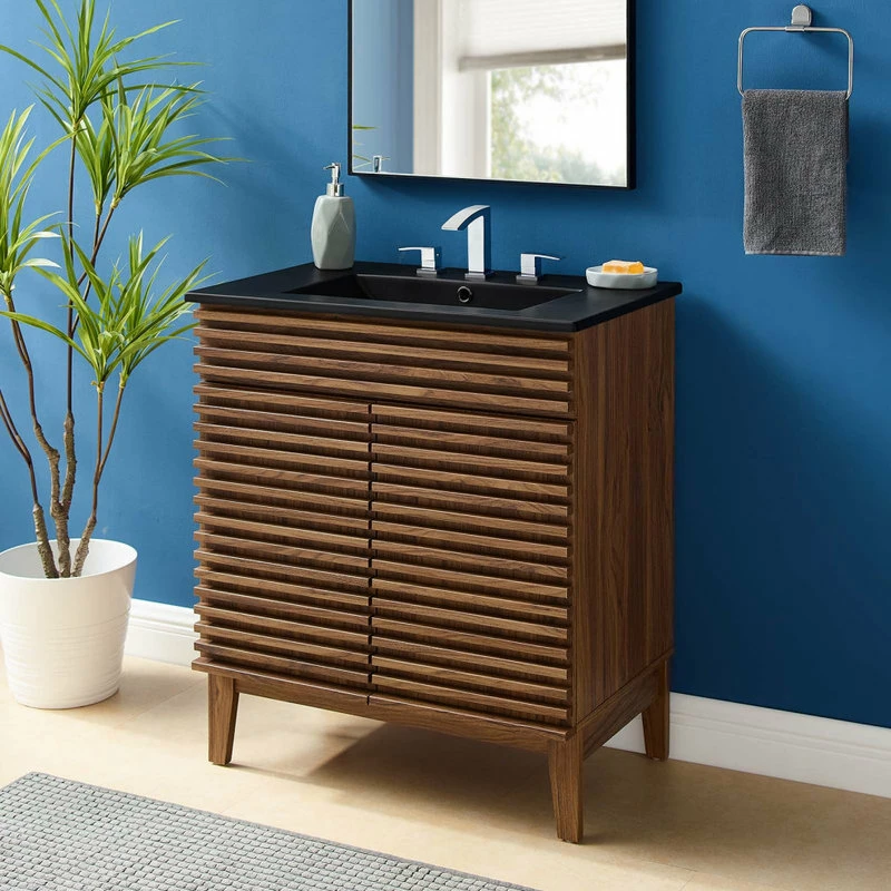 Top 10 ๐ First Of A Kind Render 30" Bathroom Vanity - Walnut Black โจ - Image 2