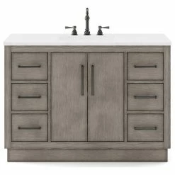 Budget ✔️ Water Creation Hugo Bathroom Vanity, Grey Oak, 48", Vanity Only 🎁