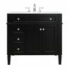 Budget 🎉 Elegant Furniture & Lighting Poppy 36" Single Bathroom Vanity, Black 🥰