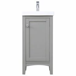 Best Sale 😉 Elegant Furniture & Lighting 18" Single Bathroom Vanity Set, Gray 😀
