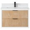 New 🛒 Altair Dione Vanity With Aosta White Countertop, Weathered Pine, 30", No Mirror 🔥