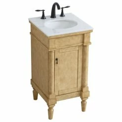 Brand new ❤️ Elegant Furniture & Lighting Elegant Decor Lexington 18" Single Marble Top Bathroom Vanity In Antique Beige ⭐