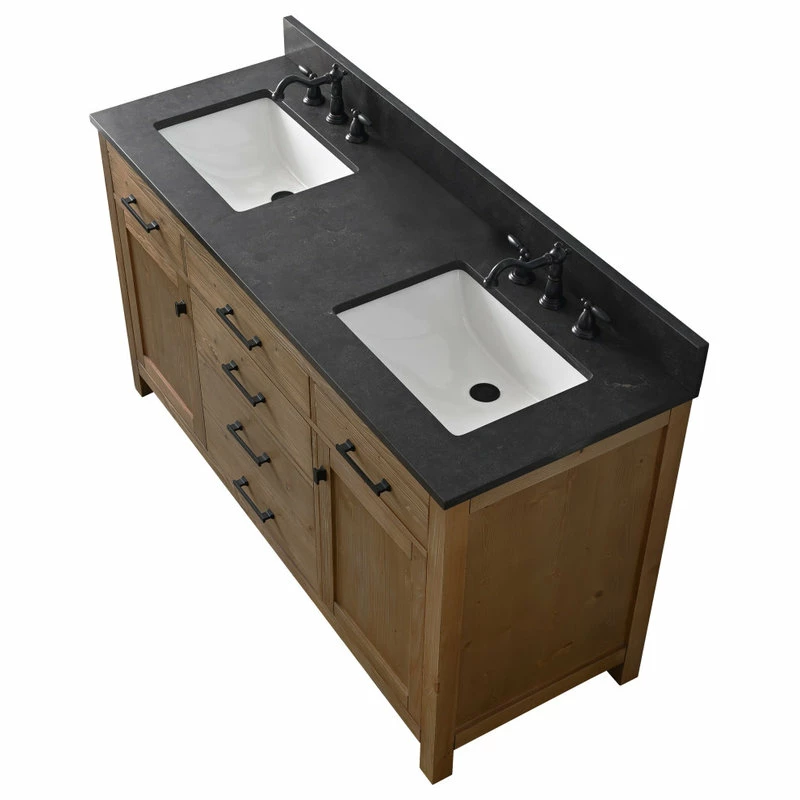 Best Pirce ๐คฉ Sudio Design Jasper 60" Double Bathroom Vanity, Textured Natural, Blue Limestone ๐ - Image 3