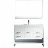 Budget ❤️ Virtu USA Gloria 48" Vanity, White, Polished Chrome, Mirror 🎁