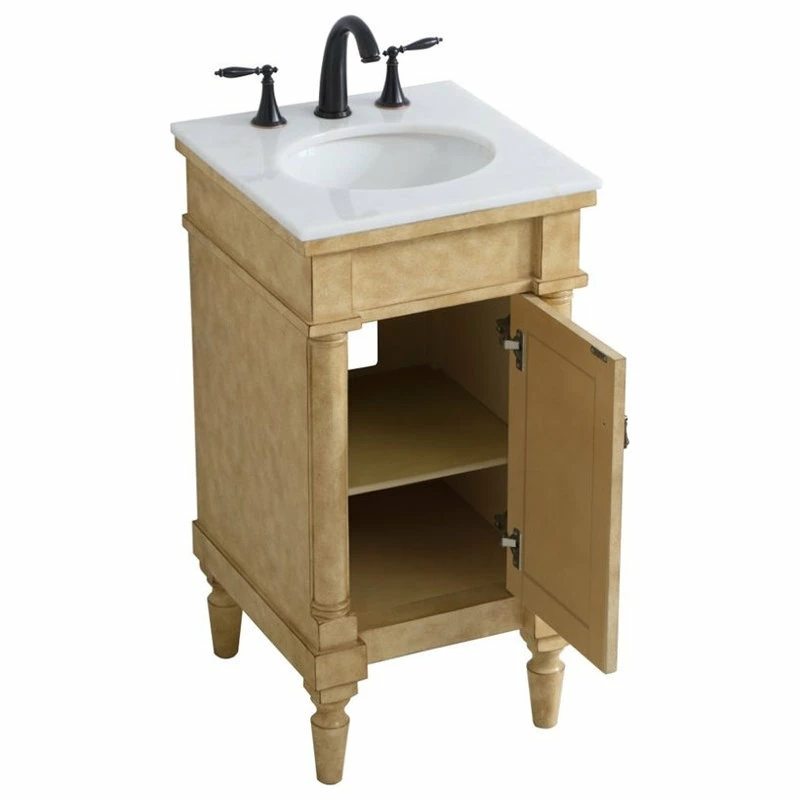 Brand new ❤️ Elegant Furniture & Lighting Elegant Decor Lexington 18" Single Marble Top Bathroom Vanity In Antique Beige ⭐ - Image 5