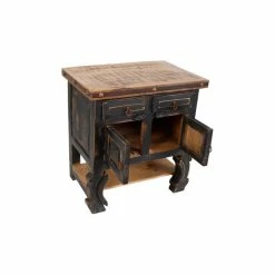 Best Sale ❤️ Rancho Collection San Pascual 32" Double Bathroom Vanity In Vintage Black Wax With Wood Top ✨