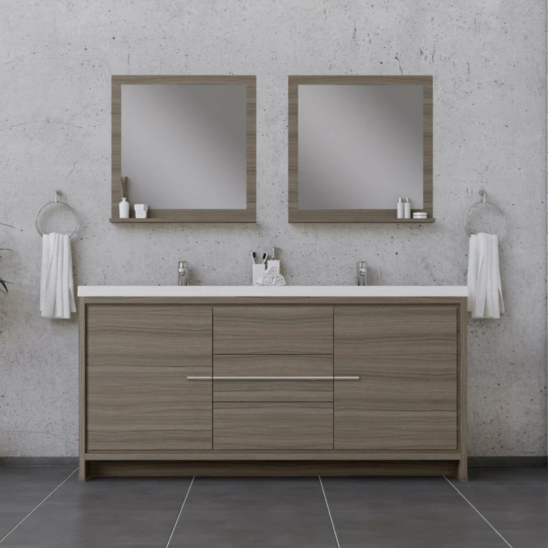 Cheap ๐คฉ Alya Bath Sortino 72" Double Bathroom Vanity, Gray ๐ - Image 2