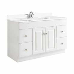 Flash Sale 💯 Design House 531145 Wyndham 48" Wood Vanity Cabinet Only - White 🧨