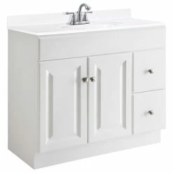 Budget 😍 Design House 545095 36" Freestanding Single Vanity Cabinet Only - White 🎉