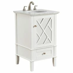 Budget 🤩 Elegant Furniture & Lighting 21" Single Bathroom Vanity Set, White 😀