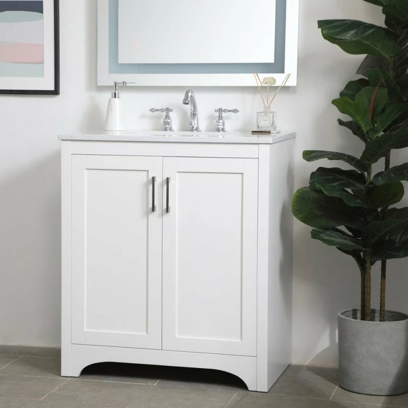 Budget 😍 Elegant Furniture & Lighting Maisie 30" Single Bathroom Vanity, White 🎁 - Image 3