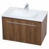 Brand new ⭐ Elegant Furniture & Lighting Elegant Decor Tessa 30" Single Porcelain Top Floating Bathroom Vanity In Walnut 😉
