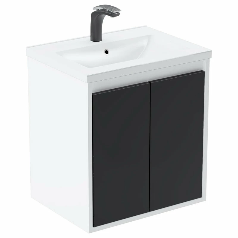 Buy 🥰 Dowell K&B Supplies Dello 24" Single Bathroom Vanity Set With Rectangle Legs, Black 🛒 - Image 9