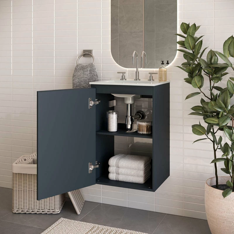 Flash Sale โค๏ธ LexMod Bryn 18" Wall-Mount Bathroom Vanity, Gray White ๐ - Image 9