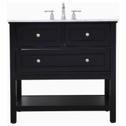 New 🧨 Elegant Furniture & Lighting 36" Single Bathroom Vanity Set, Black ❤️