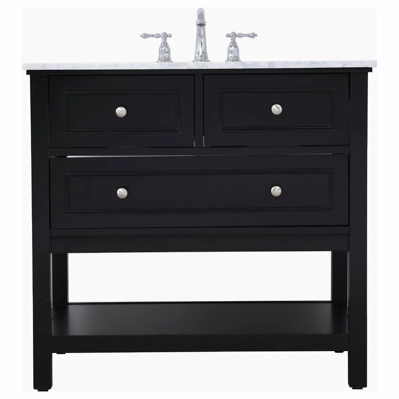 New ๐งจ Elegant Furniture & Lighting 36" Single Bathroom Vanity Set, Black โค๏ธ