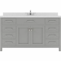 Hot Sale 😍 Virtu USA Caroline 60" Single Bathroom Vanity Set In Cashmere Gray 🧨