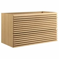 Discount 🔔 LexMod Render 36" Wall-Mount Bathroom Vanity Cabinet, Oak 👏