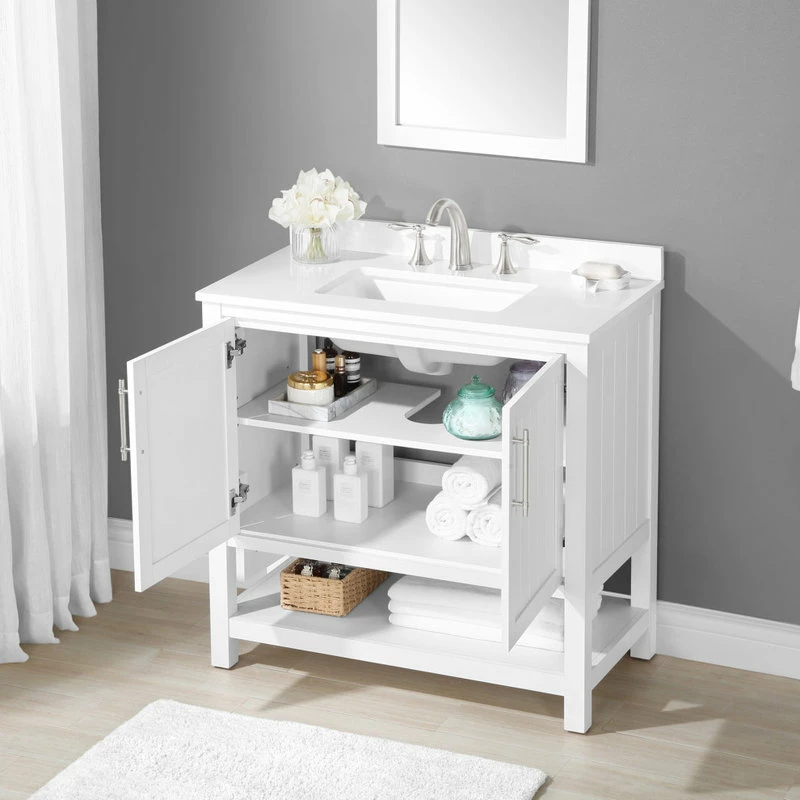 Promo 🎉 Ove Decors Concord 36" Single Sink Vanity Kit White With Included Mirror ❤️ - Image 8
