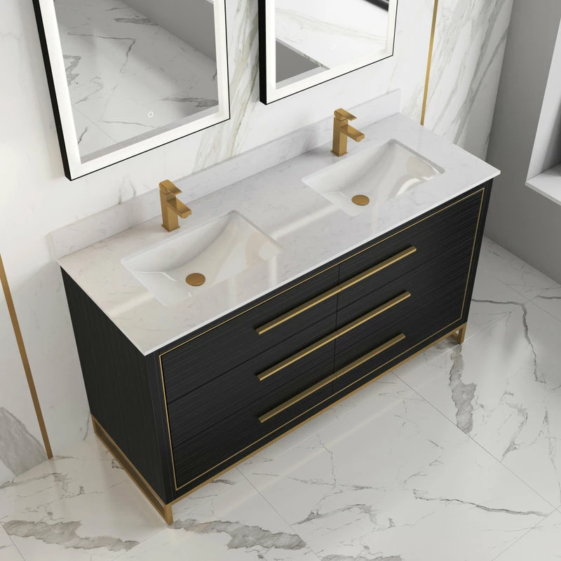 Promo ๐ Alma Vanities Alma Barsalona Free Standing Bathroom Vanity Dawn Grey , Golden Brass Hardware, ๐ - Image 4
