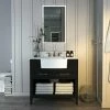 Hot Sale 😉 Ancerre Designs Hayley Bathroom Vanity Set, Black Onyx, 36" ⌛